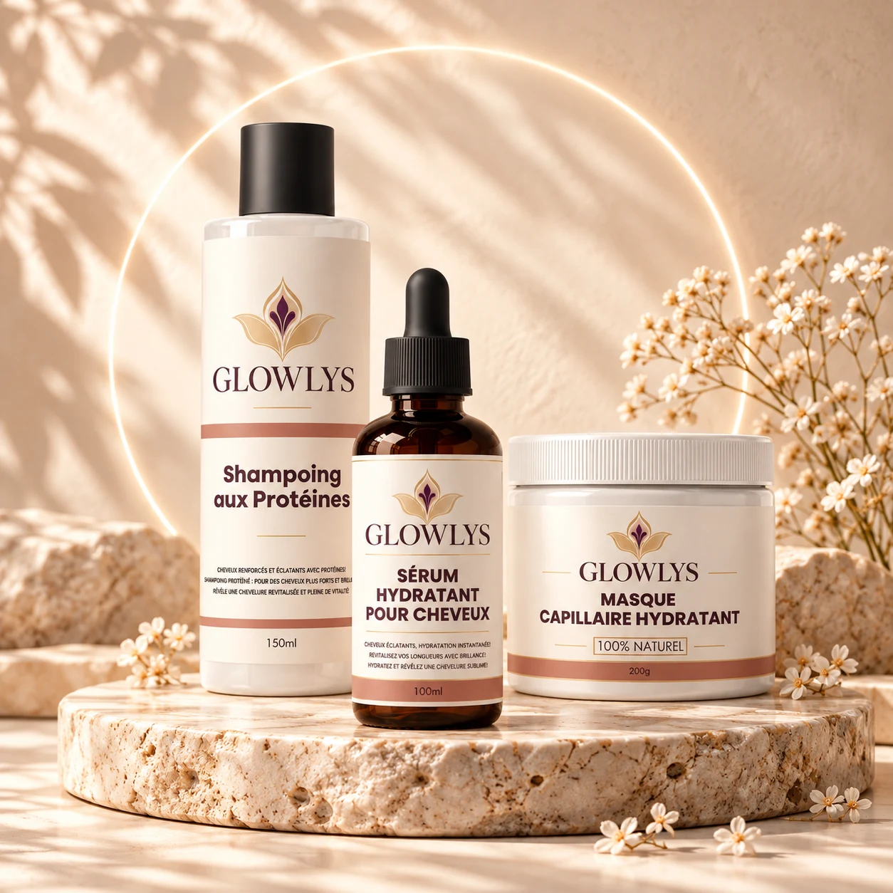 Pack Zina — Shampoing protéiné + masque hydratant + sérum hydratant